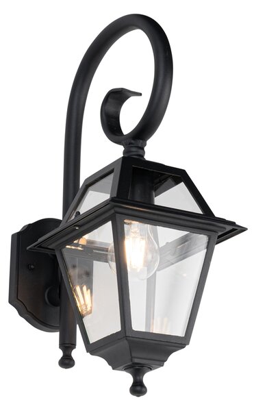 Klasická vonkajšia nástenná lampa čierna IP44 - Berta