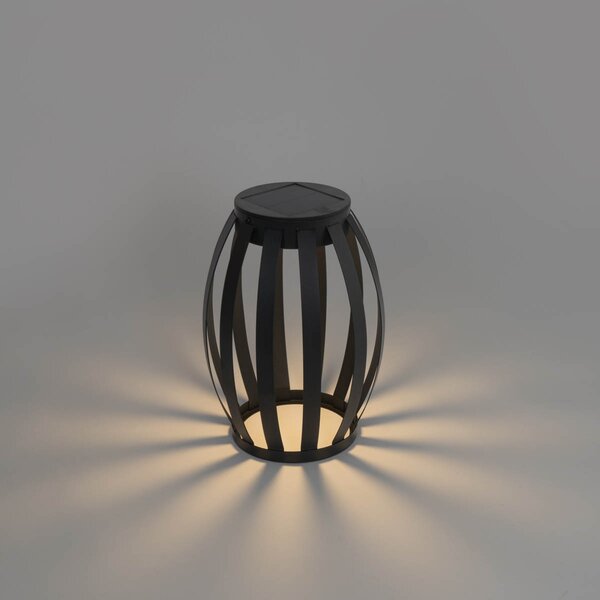 Vonkajšia stolná lampa čierna 3-stupňový stmievač solárny a nabíjateľný - Sheldon