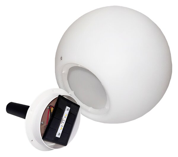 Vonkajšia lampa biela 30 cm vrátane LED IP44 solárna RGBW - Ludger
