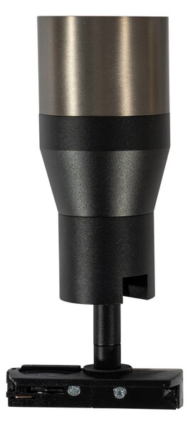 Moderný bodový reflektor čierny s gunmetalom pre 1-fázový koľajnicový systém GU10 50mm - Iconic Kohua