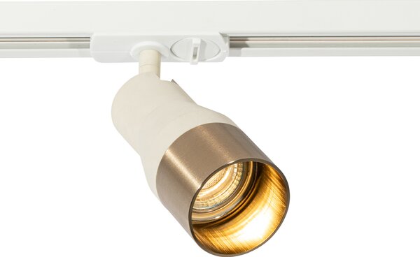 Moderný bodový reflektor béžový so zlatom pre 1-fázový koľajnicový systém GU10 50 mm - Iconic Kohua