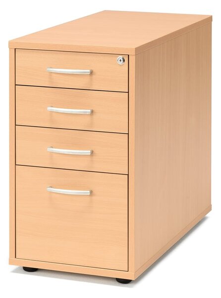 Kancelársky kontajner FLEXUS, 4 zásuvky, 720x400x800 mm, buk