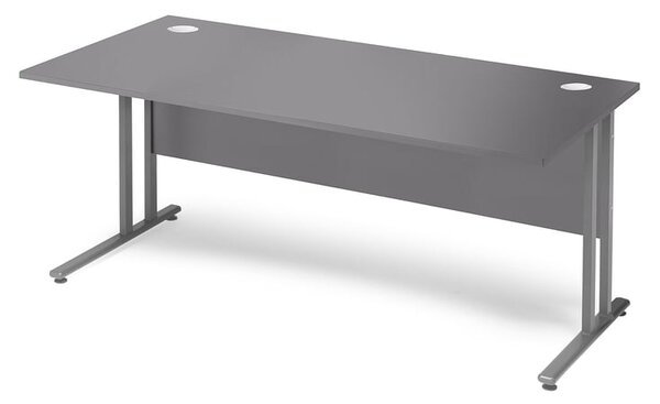 Kancelársky pracovný stôl FLEXUS, rovný, 1600x800 mm, šedá