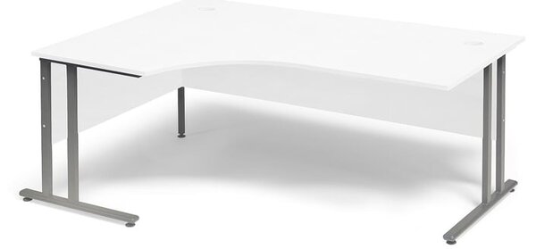 Kancelársky pracovný stôl FLEXUS, ľavý rohový,, 1800x1200 mm, biela