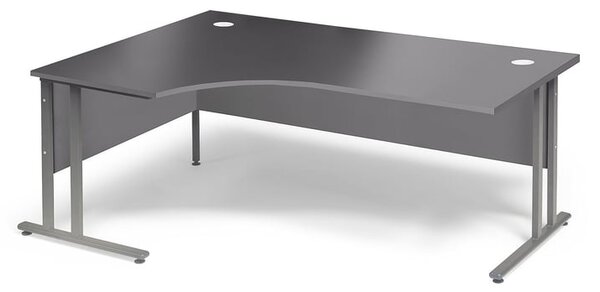 Rohový kancelársky pracovný stôl FLEXUS, ľavý, 1800x1200 mm, šedá