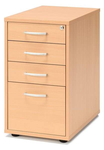 Kancelársky kontajner FLEXUS, 4 zásuvky, 720x400x600 mm, buk