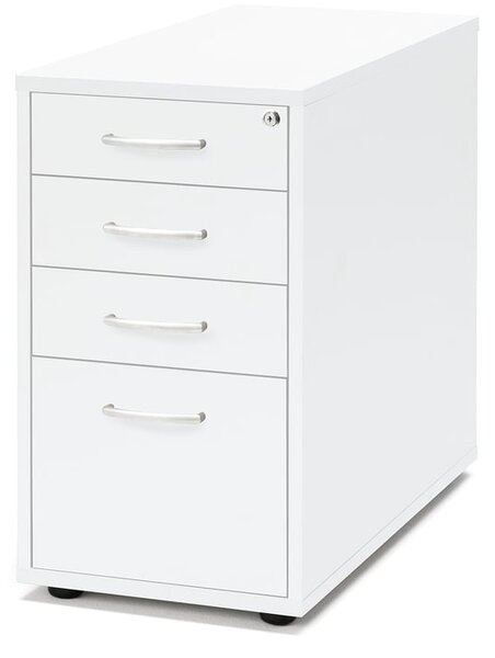 Kancelársky kontajner FLEXUS, 4 zásuvky, 720x400x800 mm, biely