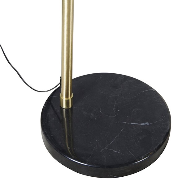 Oblúková lampa mosadz a čierna mramorová základňa nastaviteľná - XXL