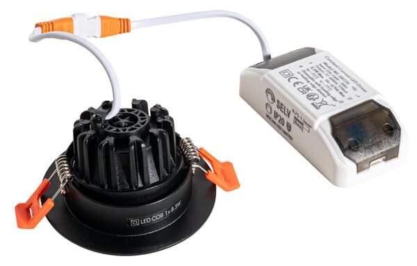 Zapustené bodové svietidlo čierne 6,8 cm vrátane LED 545 lm stmievateľné IP65 - Gaius