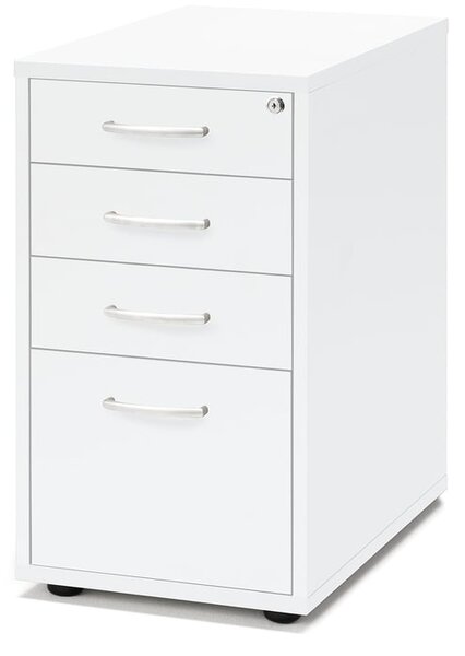 Kancelársky kontajner FLEXUS, 4 zásuvky, 720x400x600 mm, biely