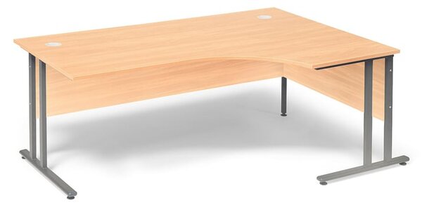 Kancelársky pracovný stôl FLEXUS, pravý rohový, 1800x1200 mm, buk