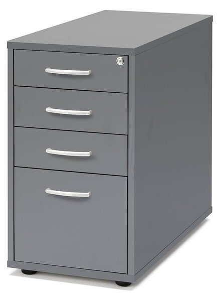 Kancelársky kontajner FLEXUS, 4 zásuvky, 720x400x800 mm, šedý
