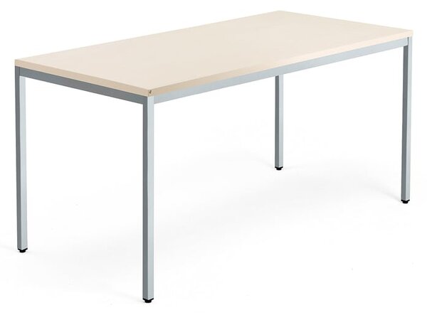 Kancelársky pracovný stôl QBUS, 1600x800 mm, breza/strieborná