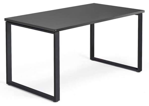 Kancelársky pracovný stôl QBUS, O-rám, 1400x800 mm, čierna/čierna
