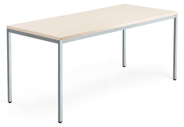 Kancelársky pracovný stôl QBUS, 1800x800 mm, breza/strieborná