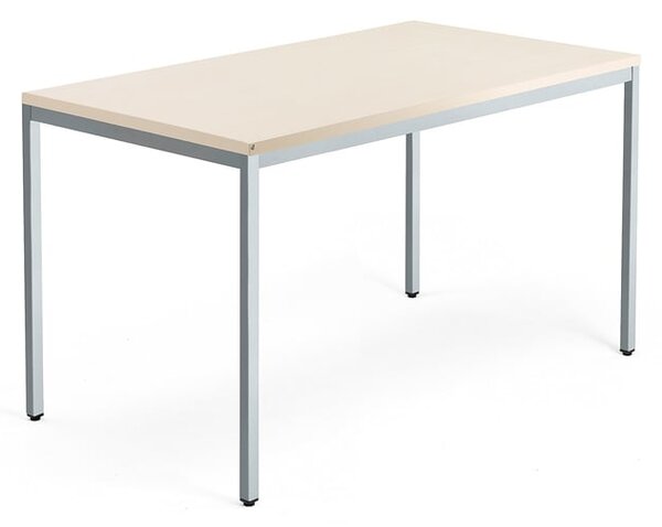 Kancelársky pracovný stôl QBUS, 1400x800 mm, breza/strieborná