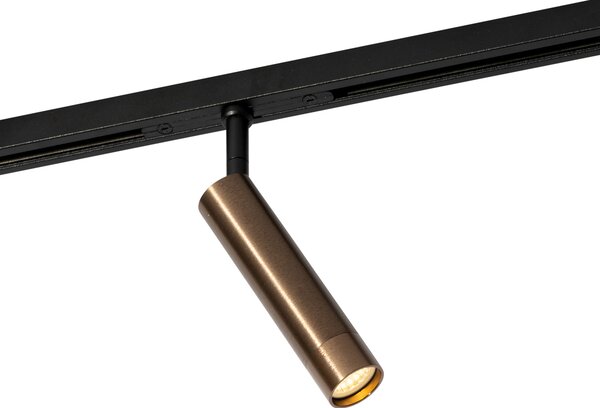 Moderné bodové svetlo tmavá bronz pre 1-fázový koľajnicový systém - Slimline Uzzy