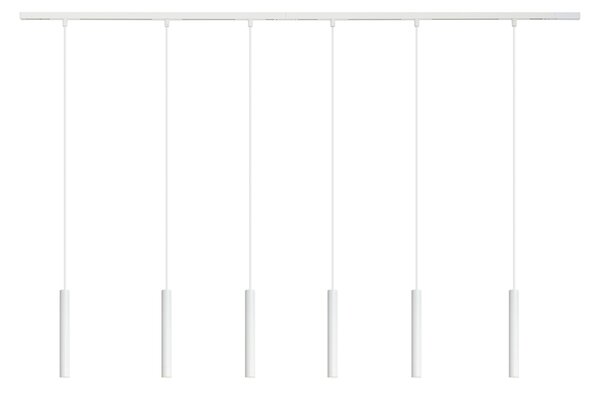 Moderný koľajnicový systém s 6 bielymi závesnými svetlami 1-fázový - Slimline Keno