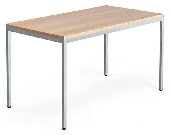 Kancelársky pracovný stôl QBUS, 1400x800 mm, dub/strieborná