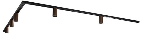 Moderný koľajnicový systém s 5 reflektormi tmavá bronz 1-fázový GU10 35 mm - Iconic Ruby