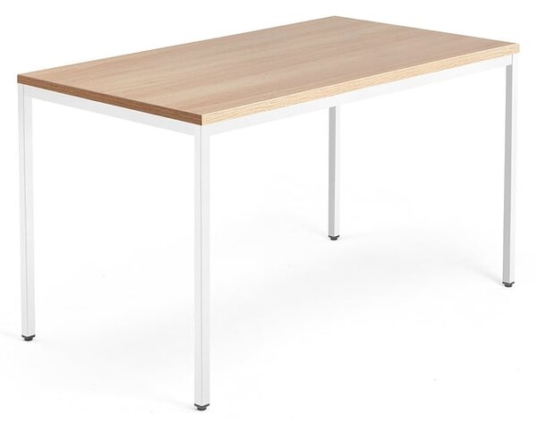 Kancelársky pracovný stôl QBUS, 1400x800 mm, dub/biela