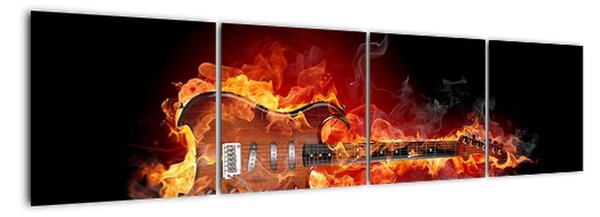 Horiace gitara - obraz (Obraz 160x40cm)