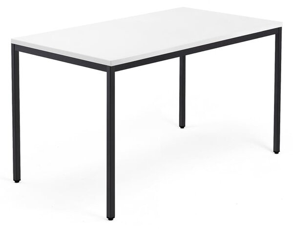 Kancelársky pracovný stôl QBUS, 1400x800 mm, biela/čierna
