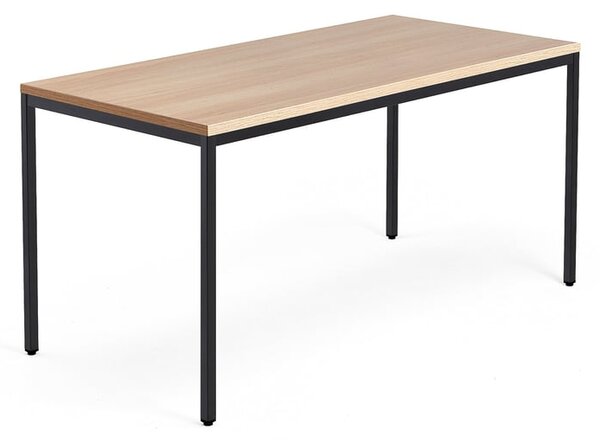Kancelársky pracovný stôl QBUS, 1600x800 mm, dub/čierna