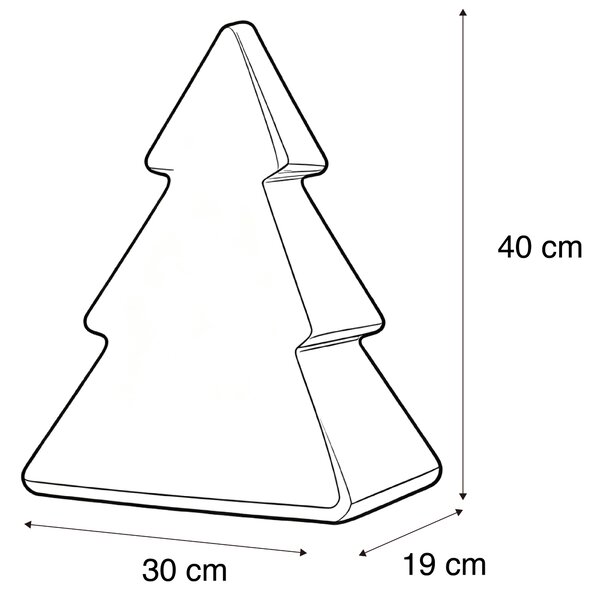 Vianočná stojaca lampa biela 40 cm vrátane solárneho a nabíjateľného LED RGBW - Pinus
