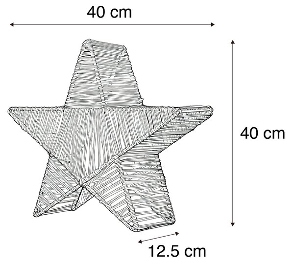 Vianočná stojacia lampa hnedá 40 cm vrátane LED IP54 nabíjateľná - Sisine