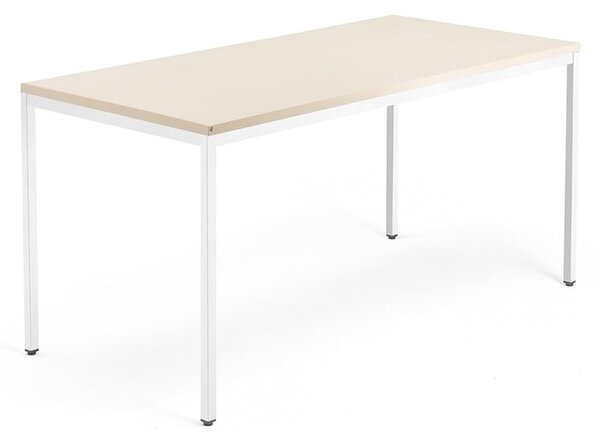 Kancelársky pracovný stôl QBUS, 1600x800 mm, breza/biela