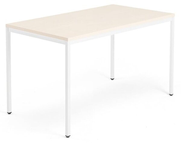 Kancelársky pracovný stôl QBUS, 1400x800 mm, breza/biela
