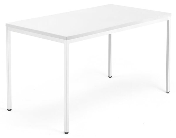 Kancelársky pracovný stôl QBUS, 1400x800 mm, biela/biela