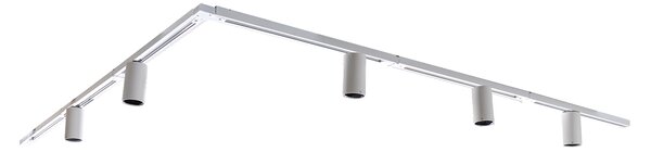 Moderný koľajnicový systém s 5 bielymi bodovými svetlami 1-fázový GU10 50 mm - Iconic Ruby