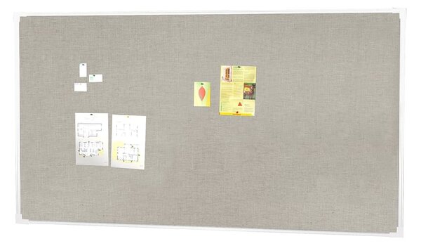 Nástenka s hliníkovým rámom ELIZA, 2500x1200 mm, svetlošedá