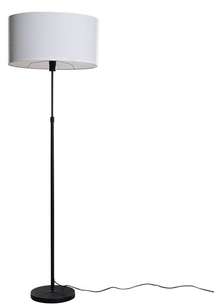 Stojacia lampa čierna s oválnym ľanovým tienidlom bielym 50 cm - Parte