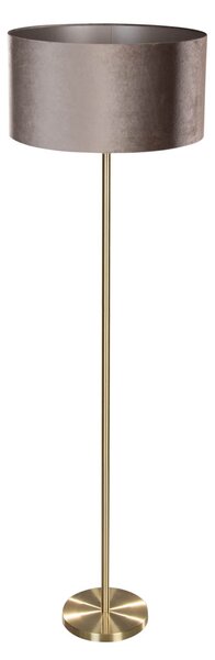 Stojacia lampa mosadz s plyšovým tienidlom taupe 50 cm - Simplo