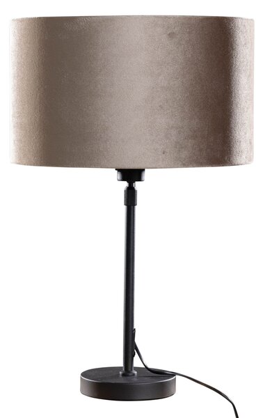 Stolová lampa čierna s taupe zamatovým tienidlom 35 cm - Parte