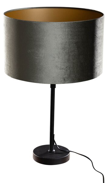 Stolová lampa čierna so zeleným zamatovým tienidlom 35 cm - Parte