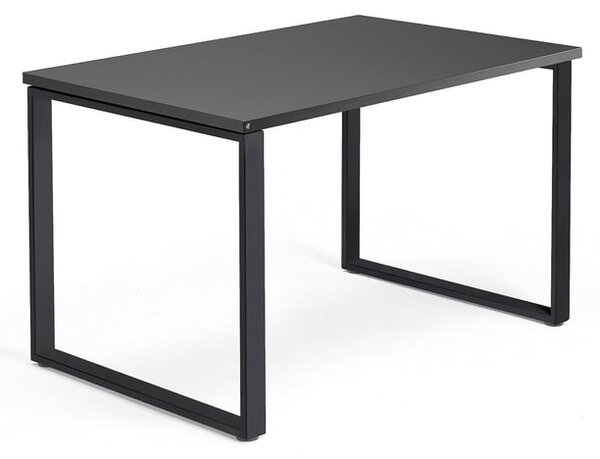 Kancelársky pracovný stôl QBUS, O-rám, 1200x800 mm, čierna/čierna