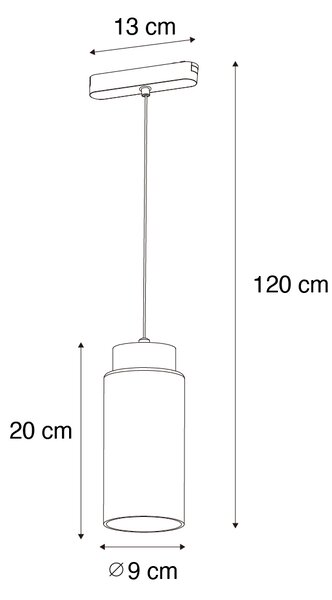 Moderné čierne závesné svietidlo pre koľajnicový systém 1-fázové vrátane LED - Magnetic Vance