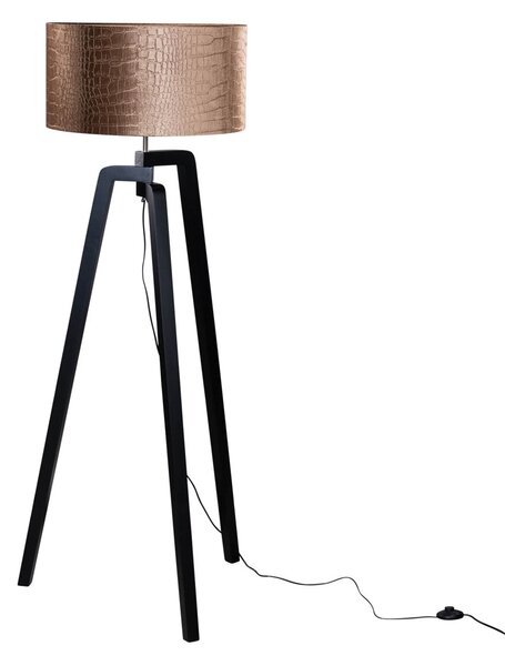 Stojacia lampa čierna s zamatovým tienidlom krokodíl 50 cm - Puros