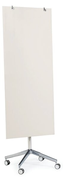 Mobilná sklenená magnetická tabuľa STELLA, 650x1575 mm, svetlošedá