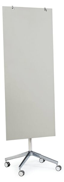 Mobilná sklenená magnetická tabuľa STELLA, 650x1575 mm, šedá