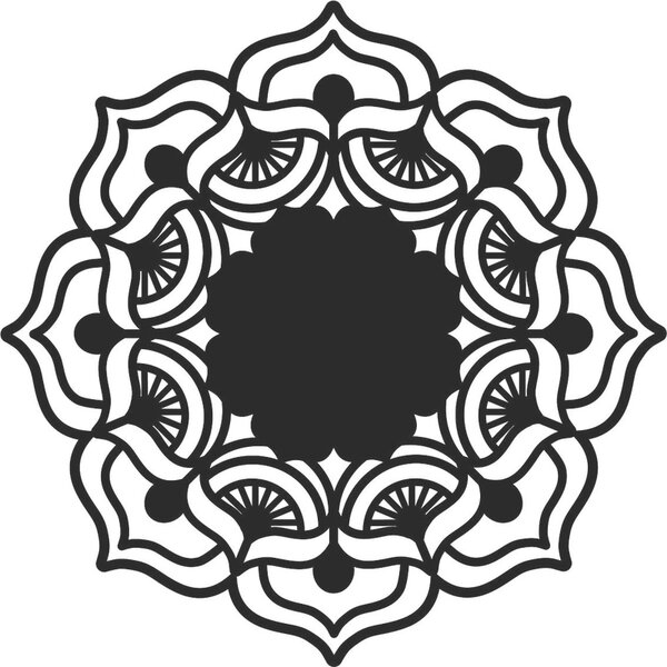 Mandala ruža života okrúhla drevený obraz na stenu z preglejky MIREK I 3D HODINY PR0175 HEU-