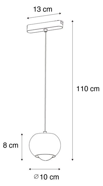 Moderné závesné svietidlo čierne pre 1-fázový koľajnicový systém vrátane LED - Magnetic Lance