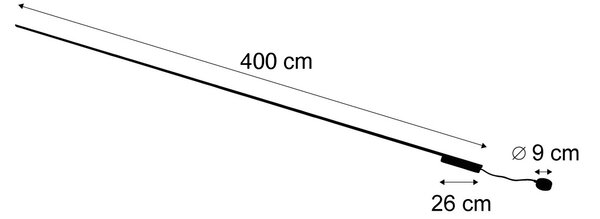Moderný koľajnicový systém čierny 1-fázový 400 cm - Magnetic