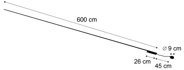 Moderný koľajnicový systém čierny 1-fázový 600 cm - Magnetic