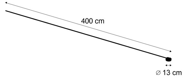 Moderný koľajnicový systém osvetlenia čierny 1-fázový 400 cm s okrúhlym zdrojom napájania - Magnetic