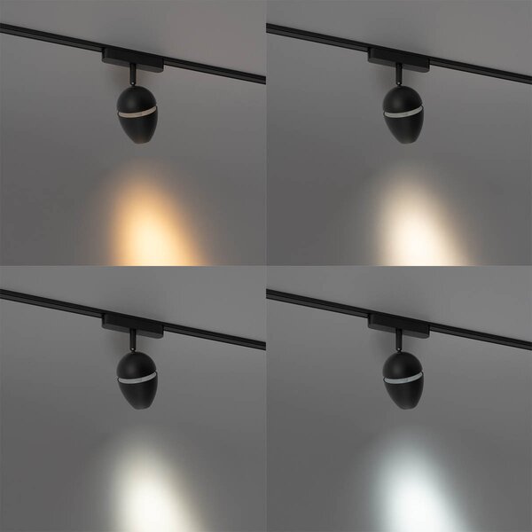 Moderné čierne bodové svetlo pre 1-fázový koľajnicový systém vrátane LED - Magnetic Eggy
